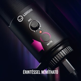 LORGAR Voicer 521 Gamer Mikrofon - Fekete