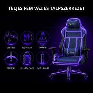 LORGAR CHA41 Gamer szék fekete-fehér