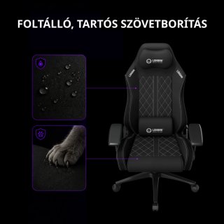 LORGAR CHA41 Gamer szék fekete-fehér