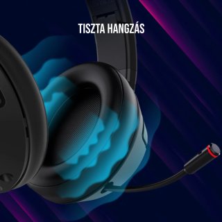 LORGAR Noah 500 Bluetooth Gamer Headset - Fekete