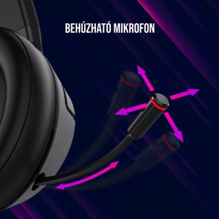 LORGAR Noah 500 Bluetooth Gamer Headset - Fekete