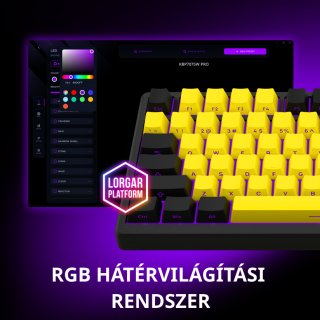 LORGAR KBP7075W Vezeték Nélküli Gamer Billentyűzet -Fehér