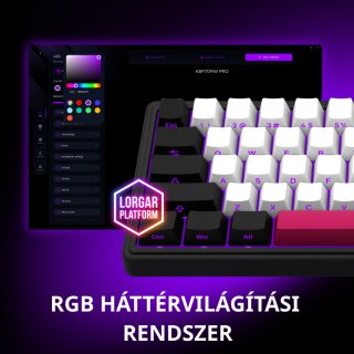 LORGAR KBP70MW, Vezetéknélküli 65% Mechanikus Gamer Pro Billentyűzet Bézs