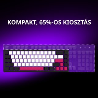 LORGAR KBP70MW, Vezetéknélküli 65% Mechanikus Gamer Pro Billentyűzet - Fehér
