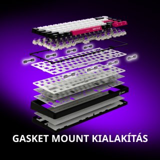 LORGAR KBP70MW, Vezetéknélküli 65% Mechanikus Gamer Pro Billentyűzet - Fekete-Sárga