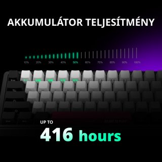 LORGAR KBP70MW, Vezetéknélküli 65% Mechanikus Gamer Pro Billentyűzet - Fekete-Sárga
