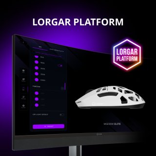 LORGAR Elite MSE90W Tri-Mode Gamer Egér - Fekete