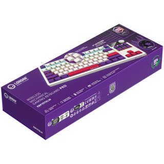LORGAR KBP70 TKL vezeték nélküli billentyűzet, RGB világítás, angol kiosztás, fehér