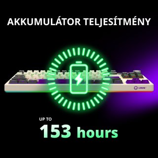 LORGAR KBP70 TKL vezeték nélküli billentyűzet, RGB világítás, angol kiosztás,fekete-sárga