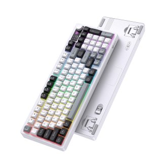 Onikuma MT902 Tri-Mode Vezeték Nélküli Gamer Billentyűzet - Fehér
