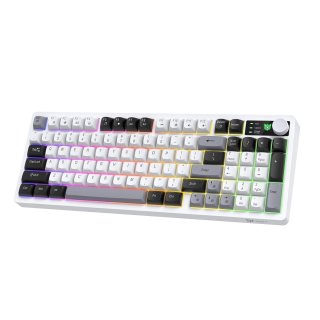 Onikuma MT902 Tri-Mode Vezeték Nélküli Gamer Billentyűzet - Fehér
