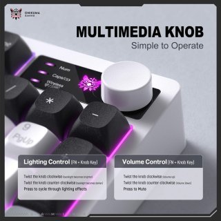Onikuma MT902 Tri-Mode Vezeték Nélküli Gamer Billentyűzet - Fehér
