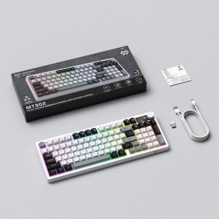 Onikuma MT902 Tri-Mode Vezeték Nélküli Gamer Billentyűzet - Fehér