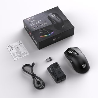 ONIKUMA DM10 Tri-Mode gamer egér + mágneses RGB töltődokkoló - Fekete