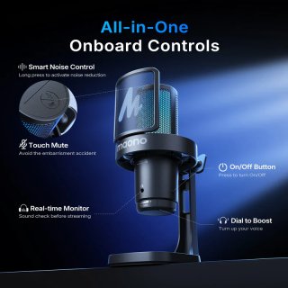 MAONO DGM20W Vezeték Nélküli Streamer/Gamer Mikrofon RGB - Fekete