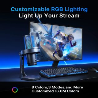 MAONO DGM20W Vezeték Nélküli Streamer/Gamer Mikrofon RGB - Fekete