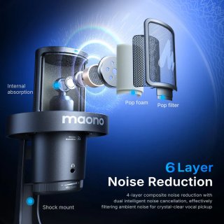 MAONO DGM20W Vezeték Nélküli Streamer/Gamer Mikrofon RGB - Fekete