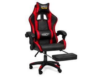 BANDIT Inferno V2 Lábtartós Gamer szék Fekete/Piros