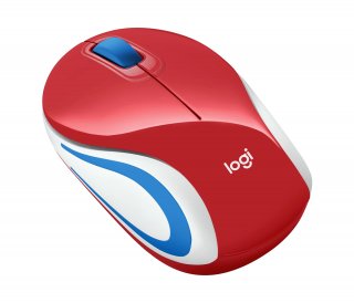 Logitech Wireless Mini Mouse M187 - Piros