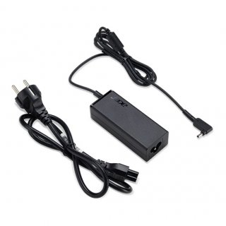 ACER gyári laptop töltő AC adapter 45W + tápkábel (dobozos, vékony csatlakozós)