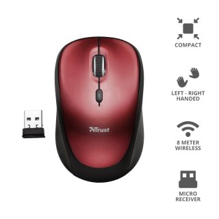Trust Yvi Wireless Mouse vezeték nélküli piros egér