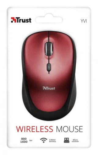 Trust Yvi Wireless Mouse vezeték nélküli piros egér