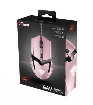 Trust GXT 101P Gav Gaming optikai egér - Pink