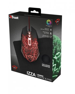 Trust Gaming GXT 783 IZZA gaming optikai egér + egérpad