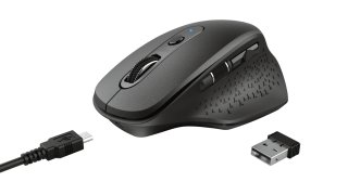 Trust OZAA újratölthető ergonomikus vezeték nélküli egér - fekete