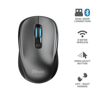 Trust Yvi Dual-Mode Wireless Mouse vezeték nélküli fekete egér