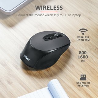 Trust Zaya Rechargeable Wireless Mouse - Fekete