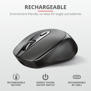 Trust Zaya Rechargeable Wireless Mouse - Fekete
