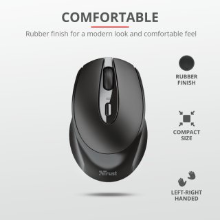 Trust Zaya Rechargeable Wireless Mouse - Fekete