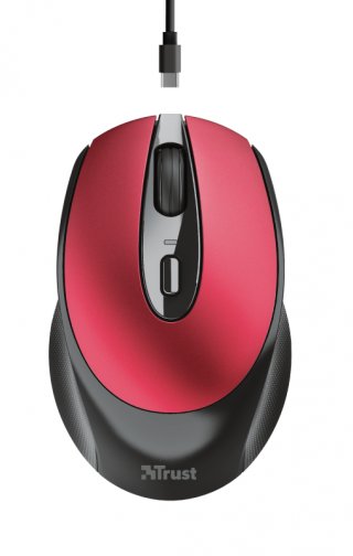 Trust Zaya Rechargeable Wireless Mouse - Piros