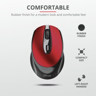 Trust Zaya Rechargeable Wireless Mouse - Piros