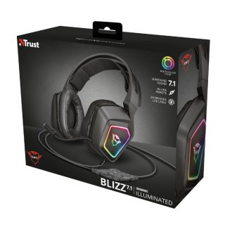 Trust GXT450 Blizz RGB 7.1 Surround Gamer fejhallgató - fekete