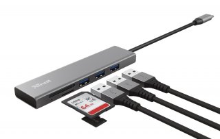 Trust HALYX FAST USB-C hub és kártyaolvasó