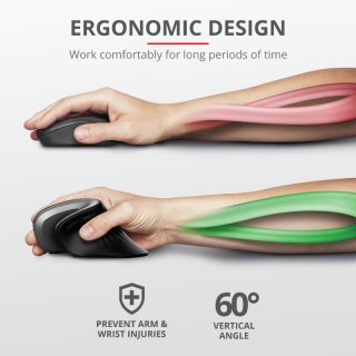 Trust Verro vertikális ergonomikus vezeték nélküli egér - fekete