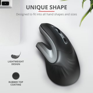 Trust Verro vertikális ergonomikus vezeték nélküli egér - fekete