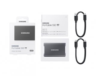 Samsung T7 szürke külső SSD 500GB USB 3.2