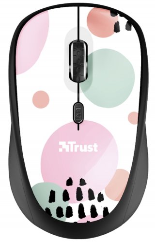 Trust Yvi Wireless Mouse vezeték nélküli egér - Pink Circles