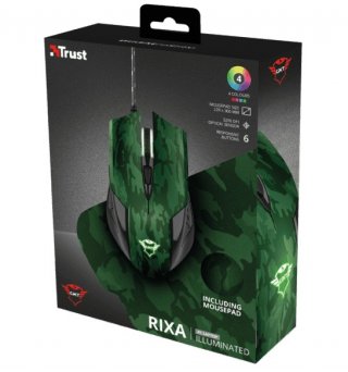 Trust Gaming GXT 781 RIXA CAMO vezetékes gaming optikai egér + egérpad