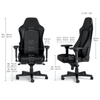 Noblechairs Hero Gaming Chair Leather - Valódi bőr! - Fekete