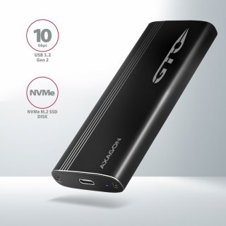 Axagon EEM2-GTO Type-C 3.2 NVMe M.2 SSD 10Gbit/s külső ház