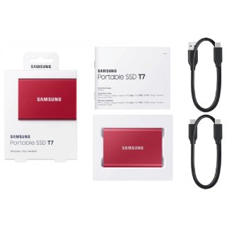 Samsung 1000GB USB 3.2 piros T7 külső SSD