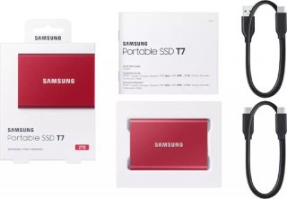 Samsung T7 500GB USB 3.2 külső SSD - piros