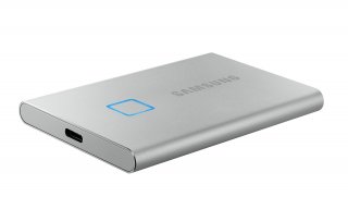 Samsung T7 Touch 500GB USB 3.2 ujjlenyomatolvasós külső SSD - ezüst