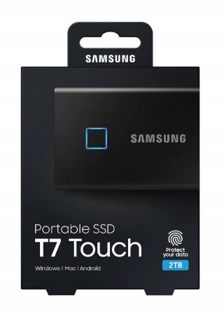 Samsung T7 Touch 2000GB USB 3.2 ujjlenyomatolvasós külső SSD - ezüst