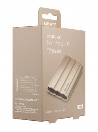 Samsung T7 Shield 2000GB USB 3.2 külső SSD - bézs