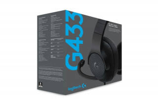 Logitech G433 7.1 - Triple Black (Fekete) - Gaming Fejhallgató